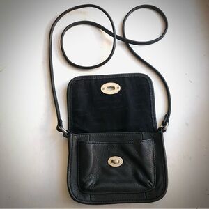 Fossil Womens Shoulder Purse Small Black Leather